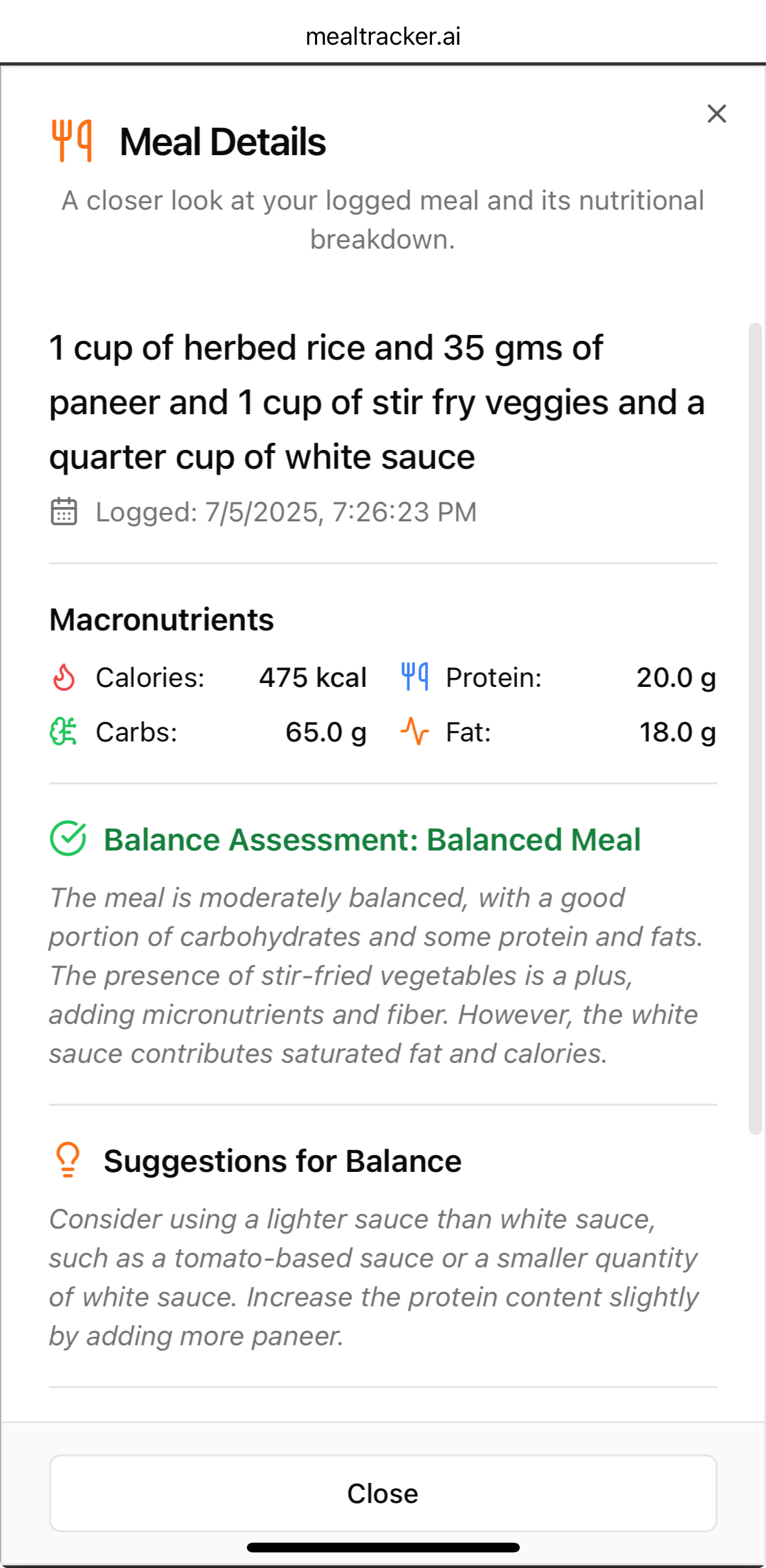 AI analyzing food for macro calculation